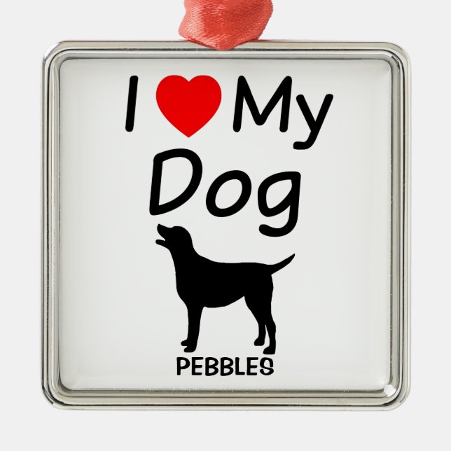 Me encanta el adorno navideño de mi perro (Frente)