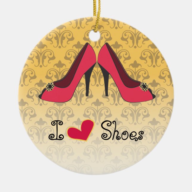 Me encanta el adorno navideño de zapatos (Frente)