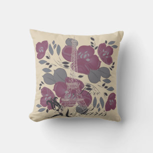 Me encanta el almohada floral reversible de París
