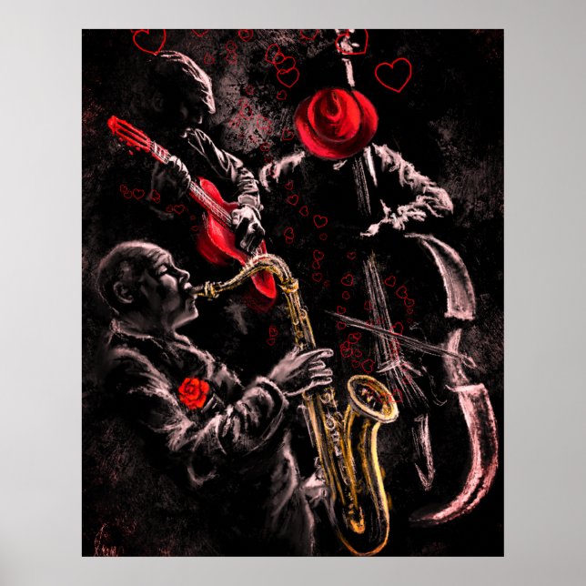 Me encanta el arte Poster de música jazz (Frente)