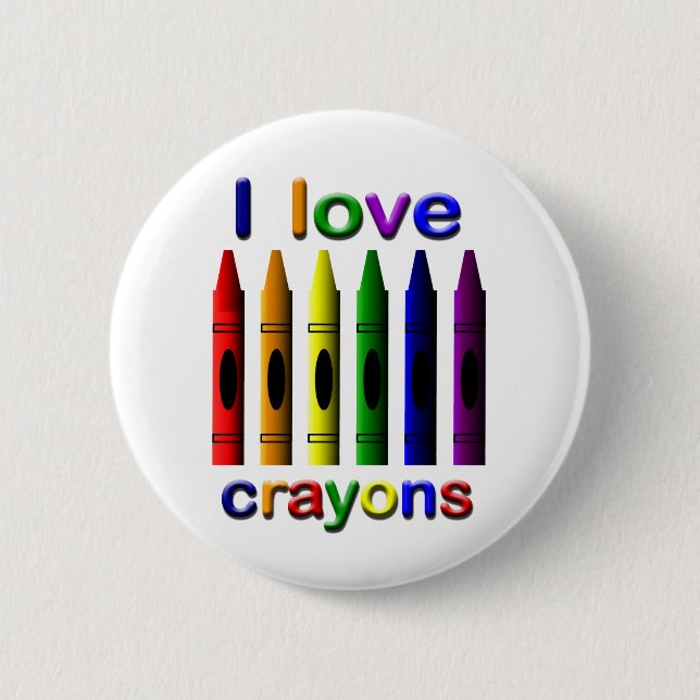 Me encanta el botón Atrás de Crayones (Anverso)