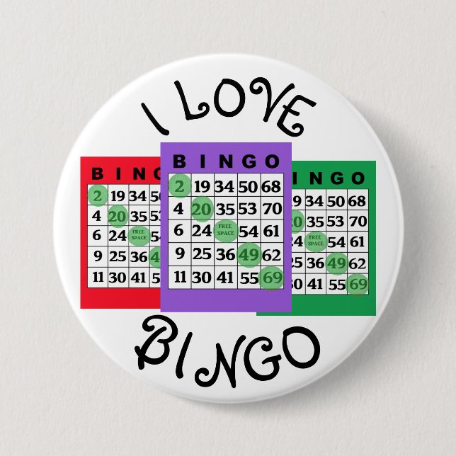 Me encanta el botón de las tarjetas BINGO (Anverso)