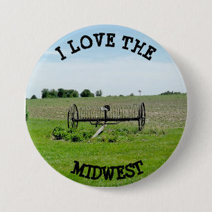 Me encanta el botón de paisajes agrícolas MIdwest