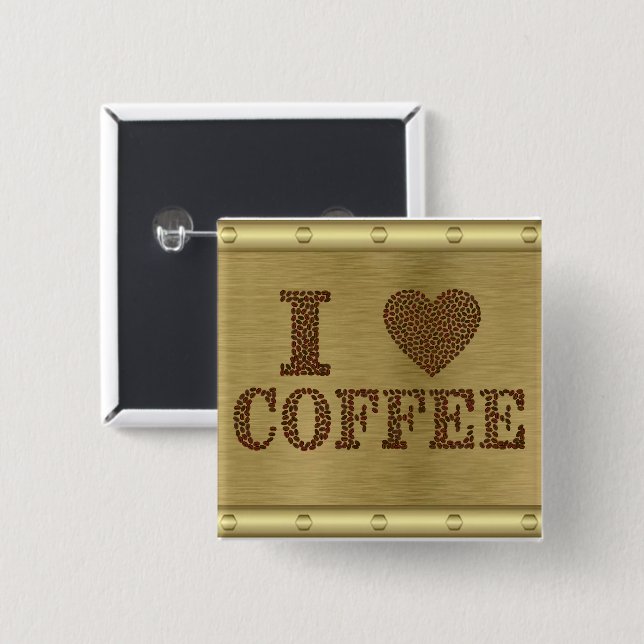Me encanta el botón del café (Anverso y reverso)