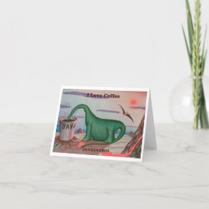 ME ENCANTA EL CAFÉ JAVASAURUS GRANDES TARJETAS