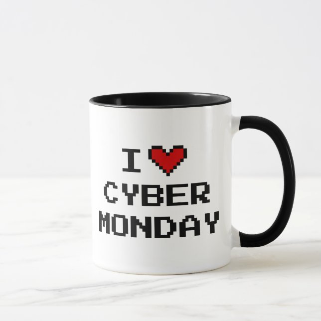 Me encanta el ciberlunes Navidades comprando tazas (Derecha)