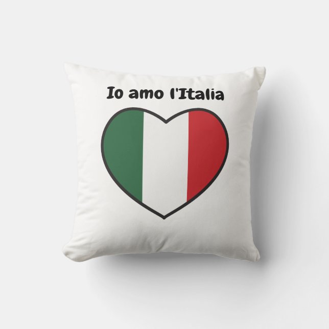 Me encanta el cojín de Italia [Io amo l'Italia] (Anverso)