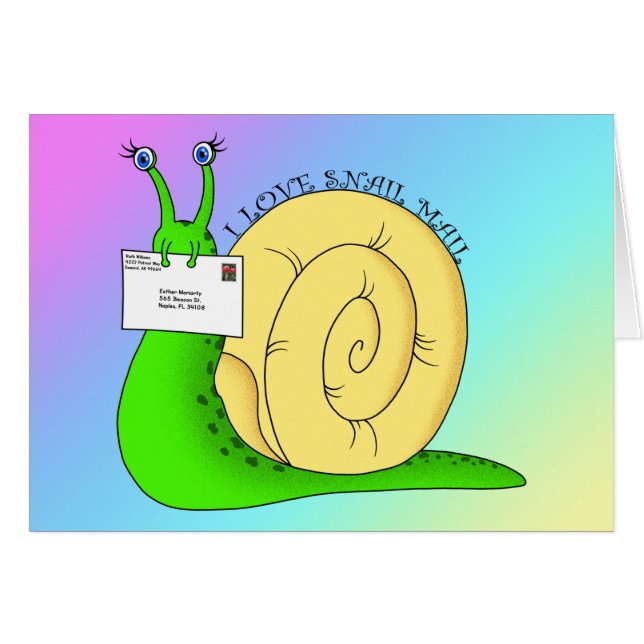 Me encanta el correo de caracol (gradiente) - Tarj (Anverso (Horizontal))