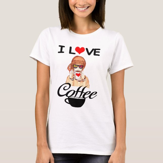 me encanta el diseño de camisetas de café (Anverso)