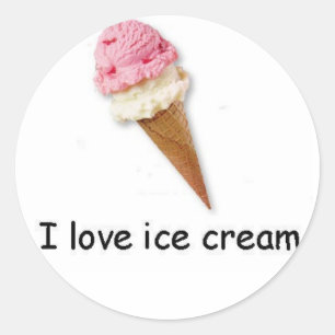 Me encanta el helado Double Dip Cone Pegatina