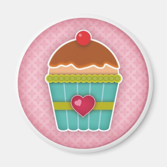 Me encanta el imán Cupcakes (Frente)