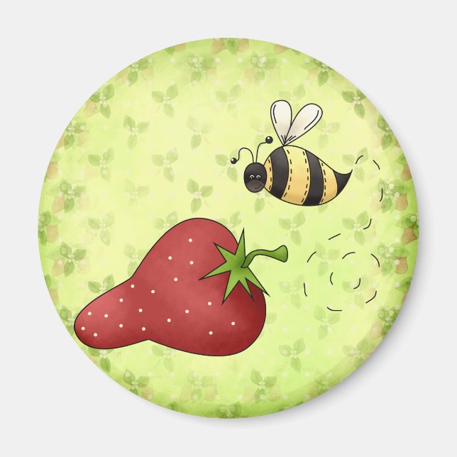 Me encanta el imán de fresas (Frente)