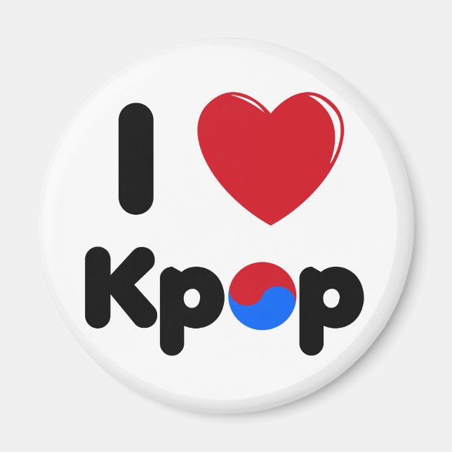 Me encanta el imán de refrigerador k-pop (Frente)