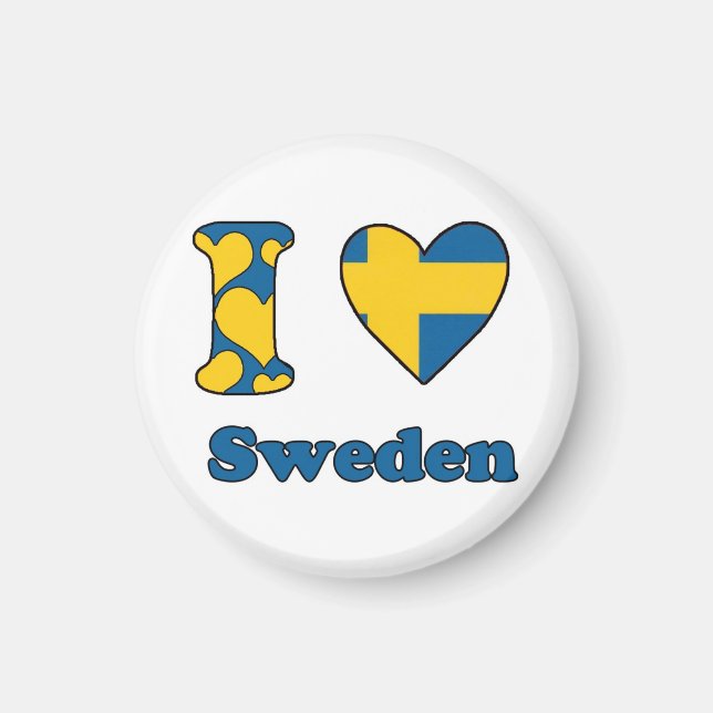 Me encanta el imán de Suecia (Frente)