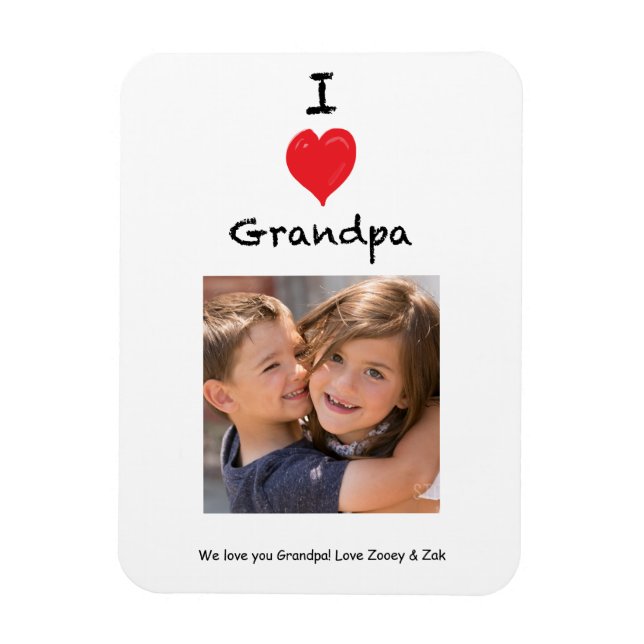 Me encanta el imán fotográfico del abuelo Keepsake (Vertical)