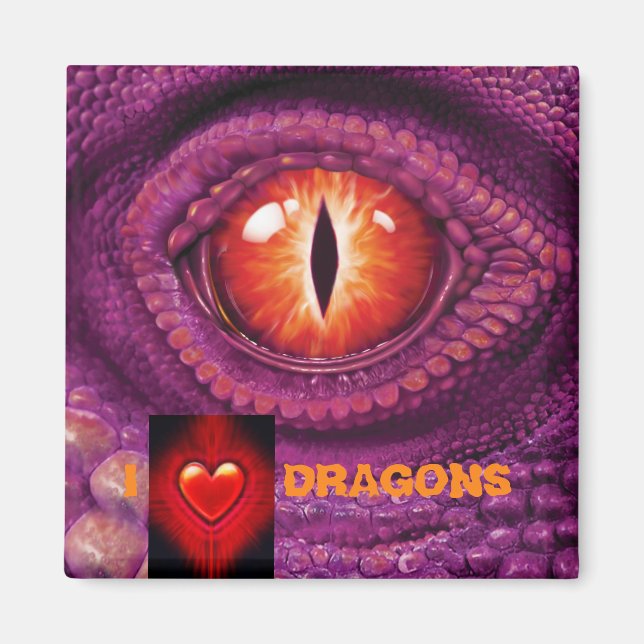 Me encanta el imán ocular de Dragon (Frente)