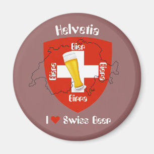 Me encanta el imán suizo de cerveza