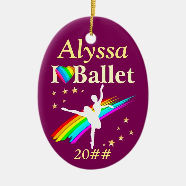 ME ENCANTA EL ORNAMENTO PERSONALIZADO DE BALLET (Frente)