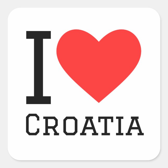 Me encanta el pegatina cuadrado croatia (Anverso)