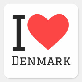 Me encanta el pegatina cuadrado de denmark