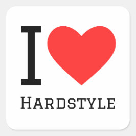 Me encanta el pegatina cuadrado de estilo duro