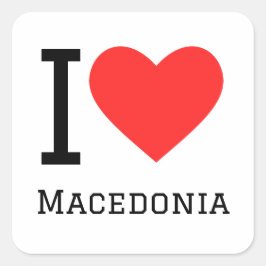 Me encanta el pegatina cuadrado de macedonia