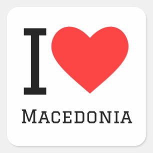 Me encanta el pegatina cuadrado de macedonia