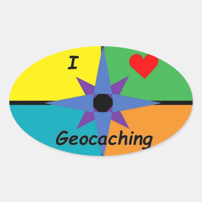 Me encanta el pegatina de Geocaching (Anverso)