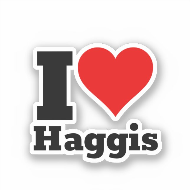 Me encanta el Pegatina de Haggis Square (Anverso)
