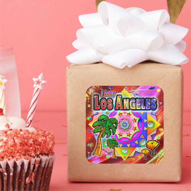 ME ENCANTA EL Pegatina DE LOS Angeles Tropical Fri (Fiesta)