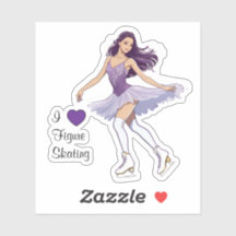 Me encanta el Pegatina de patinaje artístico Perso