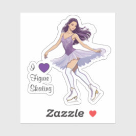Me encanta el Pegatina de patinaje artístico Perso