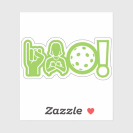 Me encanta el Pegatina de Pickleball (sordo)