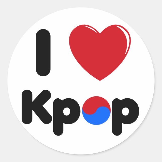 Me encanta el pegatina del kpop (Anverso)