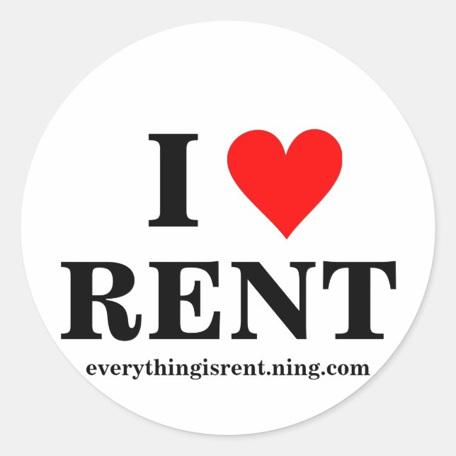 Me encanta el Pegatina RENT (Anverso)