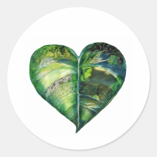 Me encanta el Pegatina verde (Anverso)