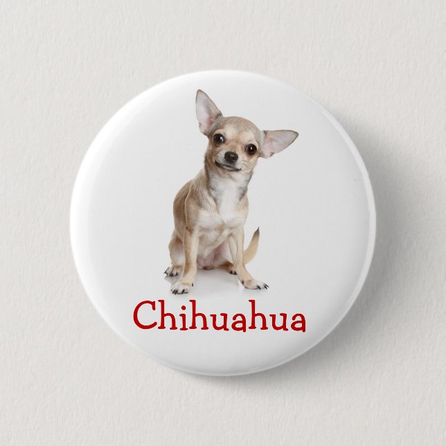 Me encanta el pin del botón del cachorro Chihuahua (Anverso)