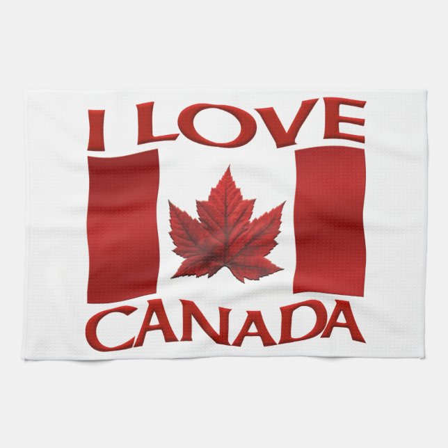 Me encanta el regalo de toalla de té de Canadá (Horizontal)