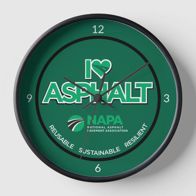 Me encanta el reloj de pared asfalto (Anverso)