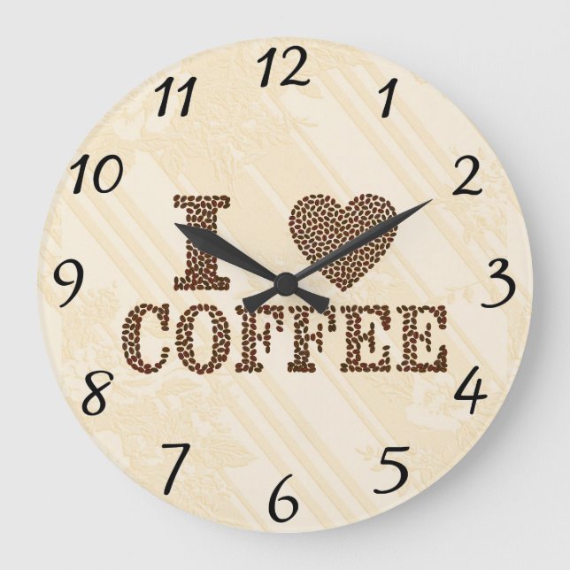 Me encanta el reloj de pared de café (Anverso)