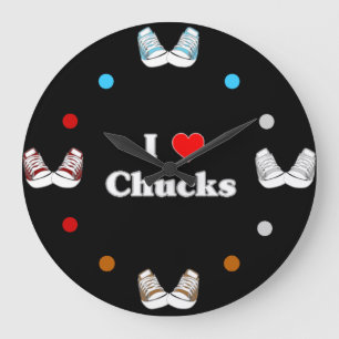 Me encanta el reloj de pared de Chucks (negro)