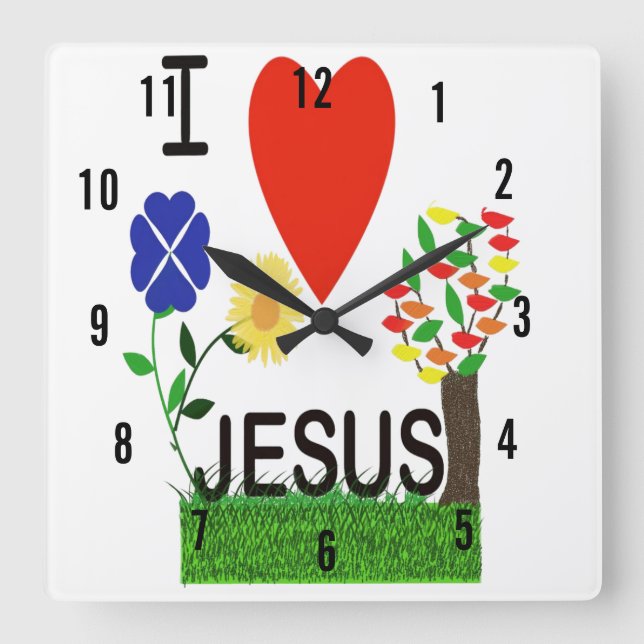 Me encanta el reloj de pared de Jesús (Anverso)