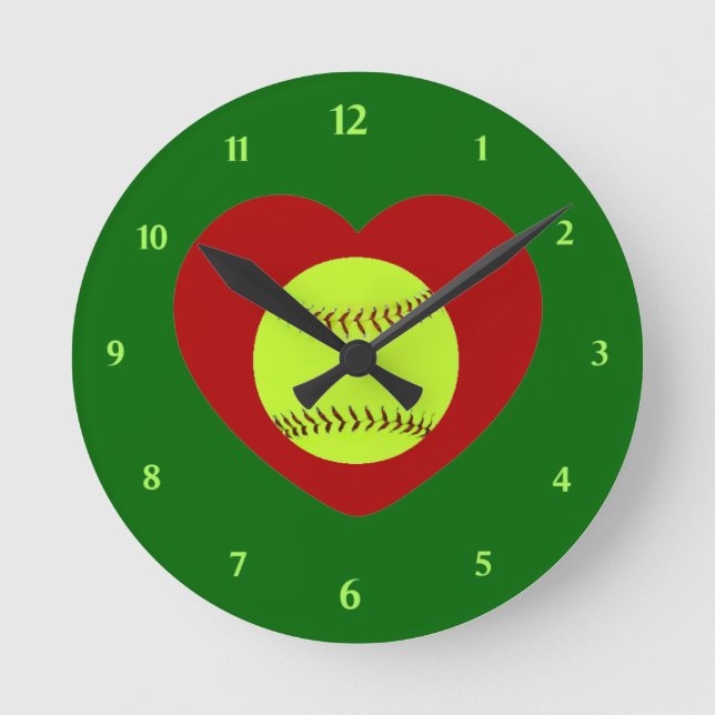 Me encanta el reloj de pared de softbol (Anverso)