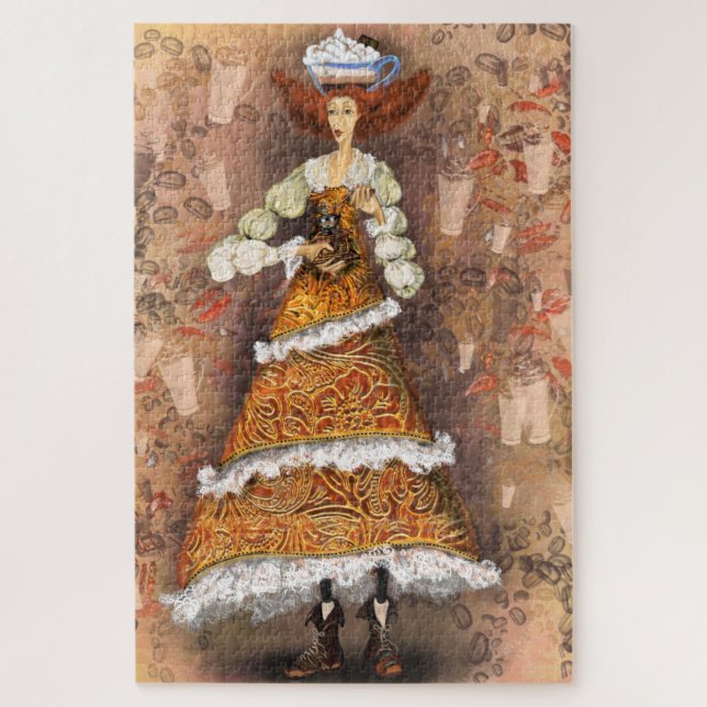 Me encanta el rompecabezas del café con café Lady  (Vertical)