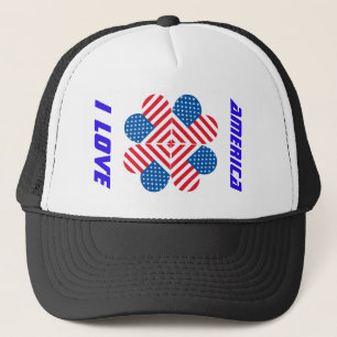 Me encanta el sombrero de camionero de bandera de