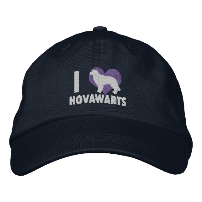 Me encanta Hovawarts Embroidered Gorra (Azul) (Anverso)