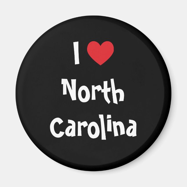 Me encanta imán de Carolina del Norte (Frente)