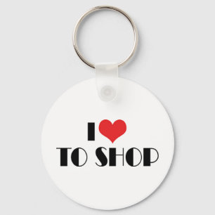 Me encanta ir de compras Llavero