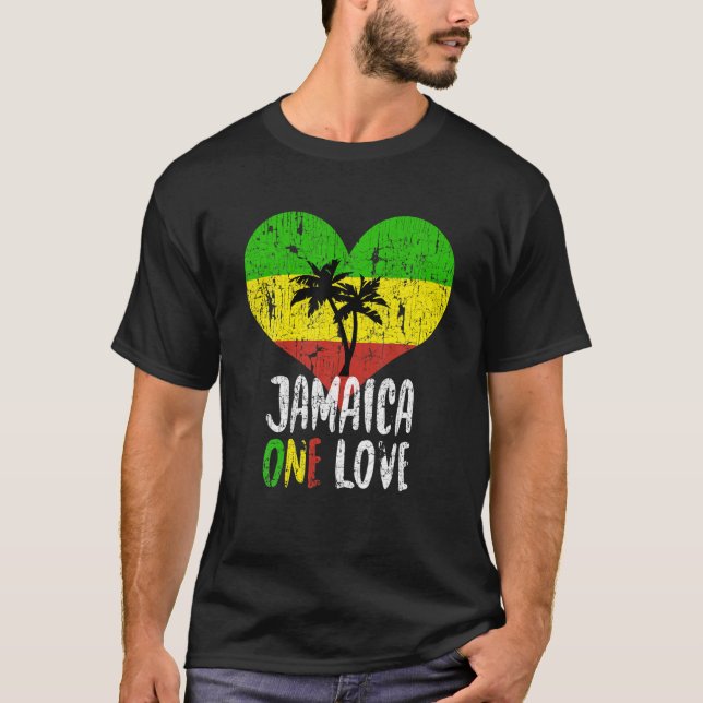 Me Encanta Jamaica Una Camiseta De Reggae De Palme (Anverso)