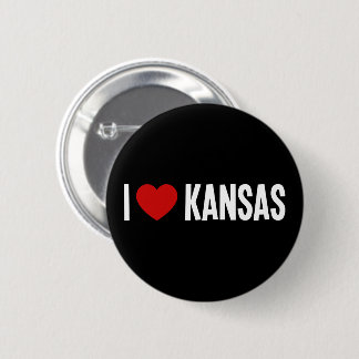 Me encanta Kansas botón redondo